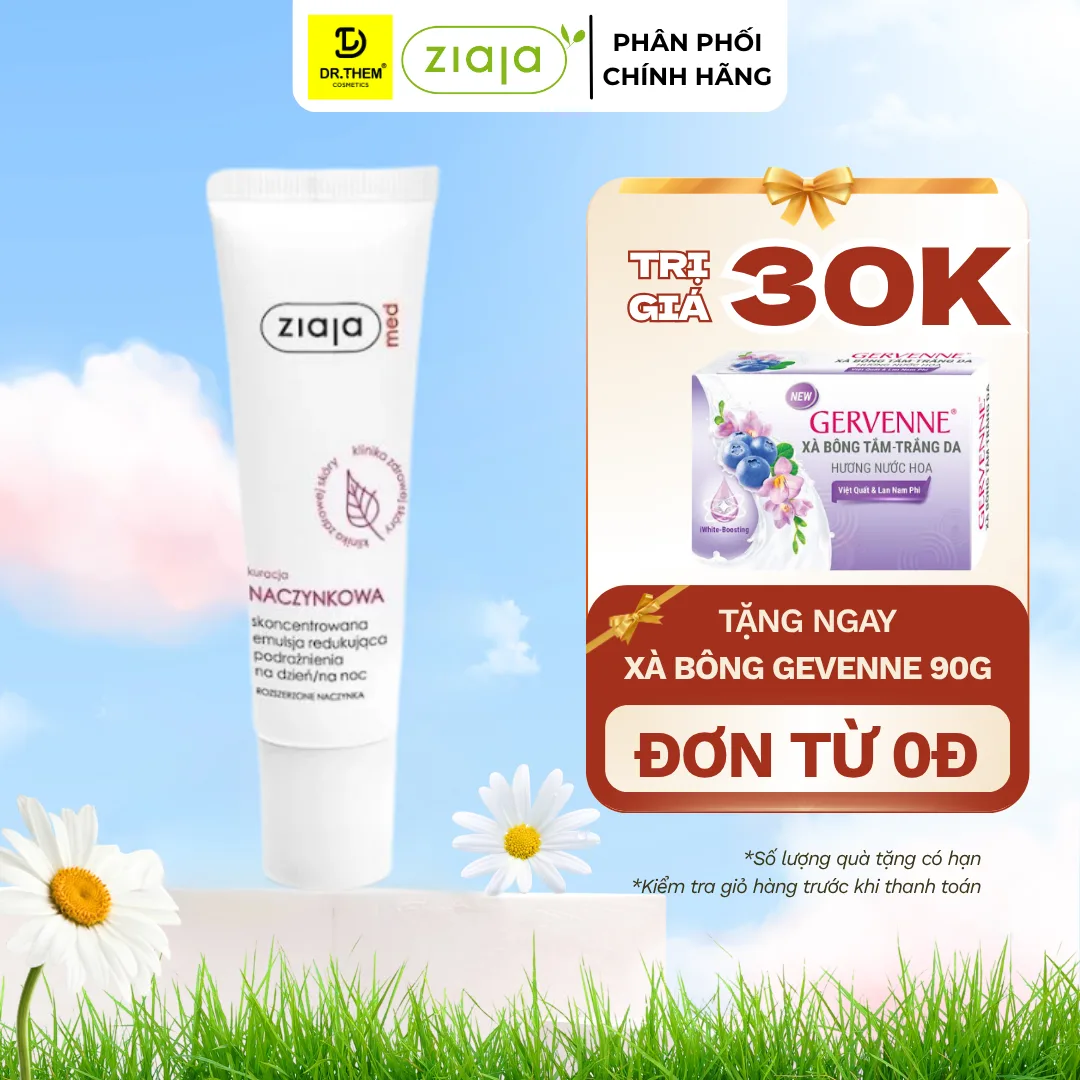 Tinh Chất Ziaja Med Kuracja Naczynkowa B5 Hỗ Trợ Phục Hồi Làm Dịu Da Giảm Kích Ứng Mẩn Đỏ Cho Da Nhạy Cảm 30ml