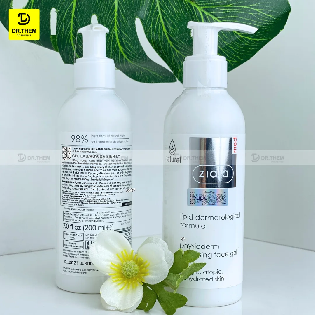 Gel Rửa Mặt Ziaja Med Lipid Physioderm Cleansing Face Gel Làm Sạch Sinh Lý Dịu Nhẹ Cho Da Khô Nhạy Cảm 200ml 8