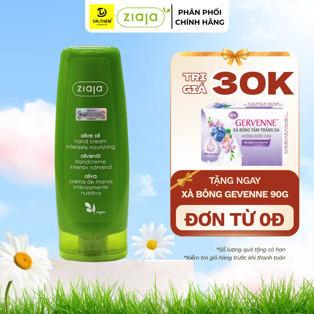 Kem Dưỡng Da Tay Và Móng Ziaja Olive Oil Hand Cream Intensely Nourishing Dưỡng Ẩm Làm Mềm Da 80ml