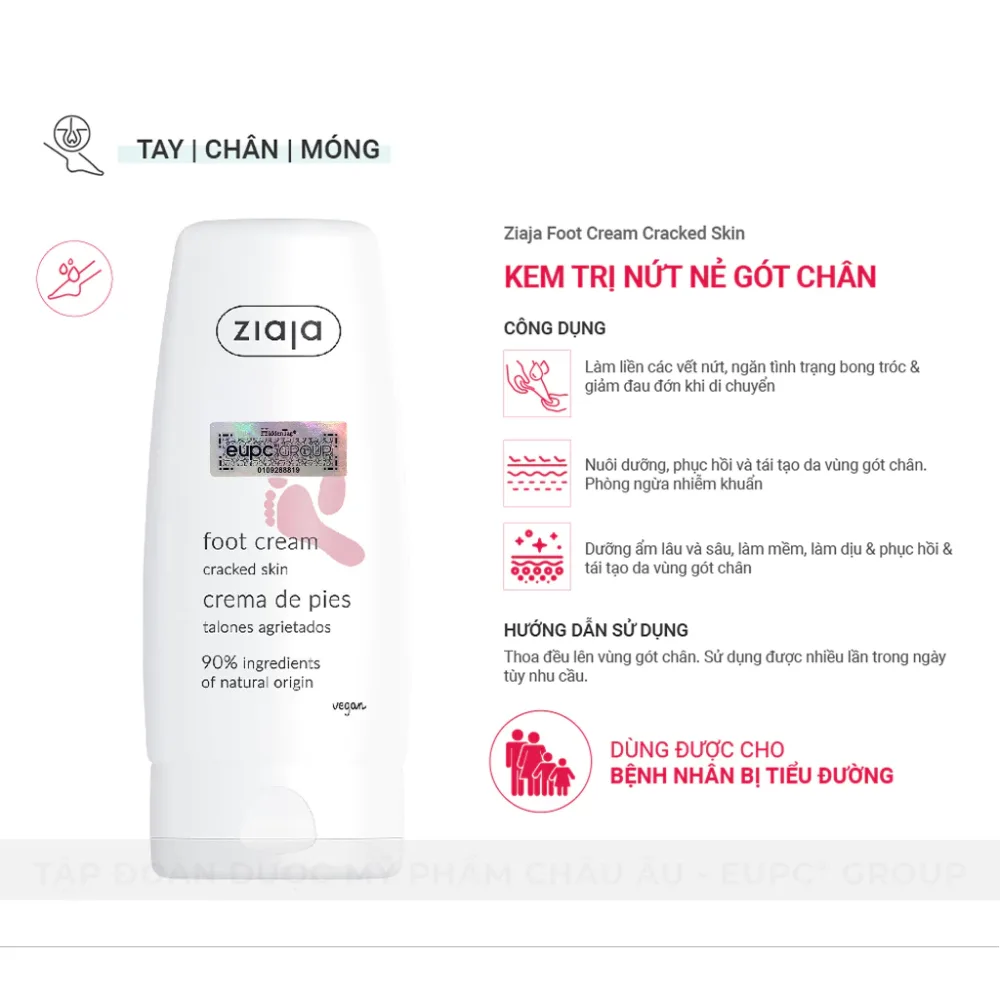 Kem Dưỡng Gót Chân Ziaja Foot Cream Cracked Skin Dưỡng Ẩm Làm Mềm Hỗ Trợ Cải Thiện Da Nứt Nẻ 60ml 5