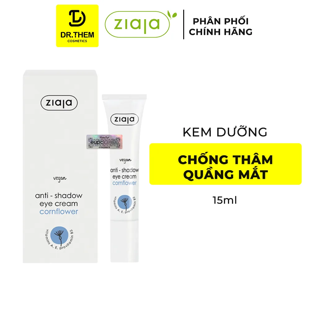 Kem Dưỡng Mắt Ziaja Anti-Shadow Eye Cream Hỗ Trợ Giảm Quầng Thâm Dưỡng Ẩm Vùng Da Quanh Mắt 15ml 2