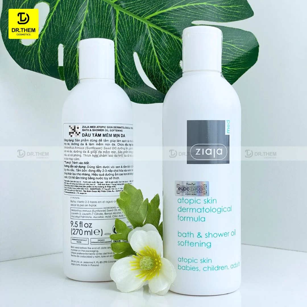 Dầu Tắm Ziaja Med Atopic Skin Bath Shower Oil Softening Dưỡng Ẩm Làm Mềm Mịn Da Cho Da Khô Nhạy Cảm 270ml 6