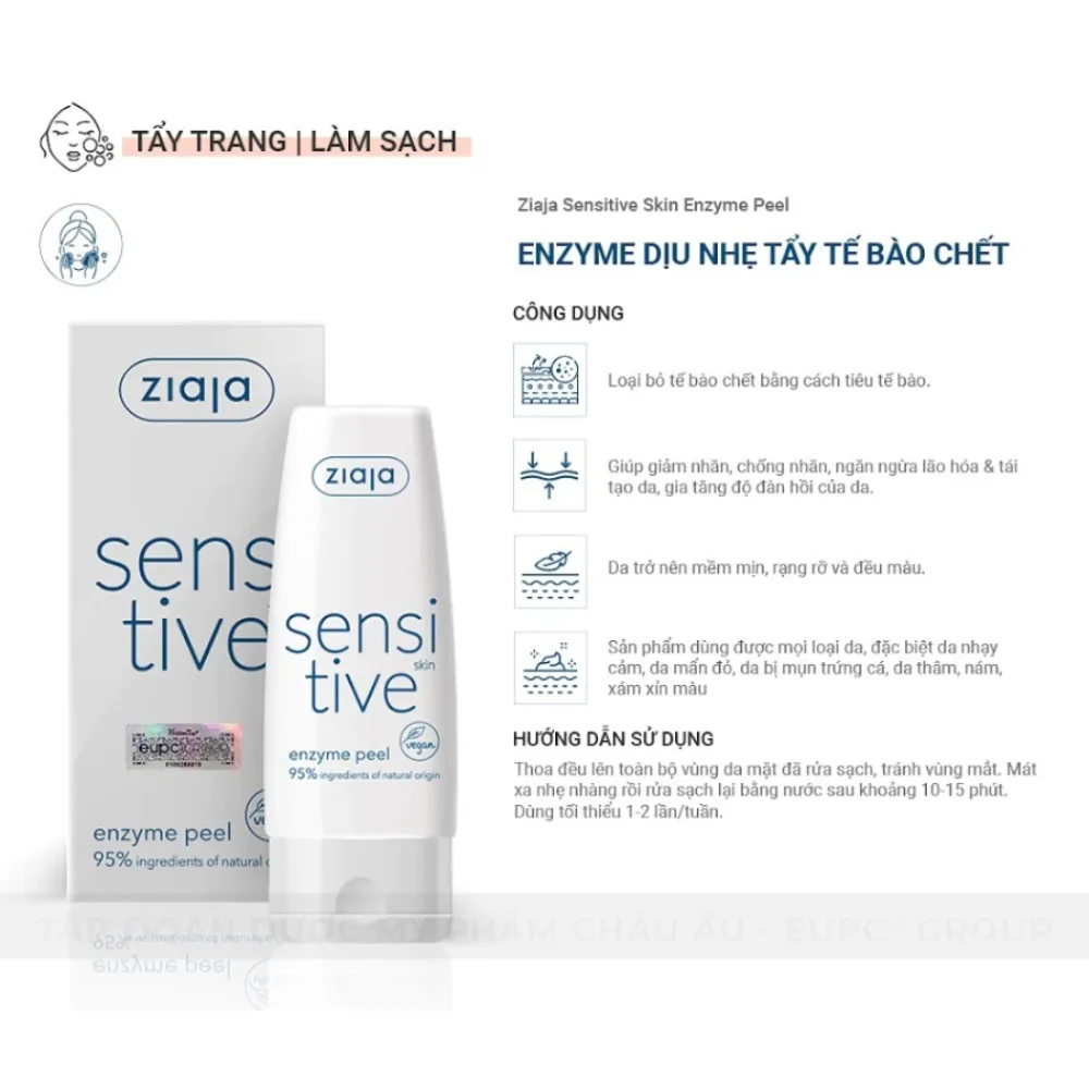 Enzyme Tẩy Tế Bào Chết Ziaja Sensitive Skin Enzyme Peel Làm Sạch Sâu Dịu Nhẹ Sáng Mịn Da Cho Da Nhạy Cảm 60ml 5