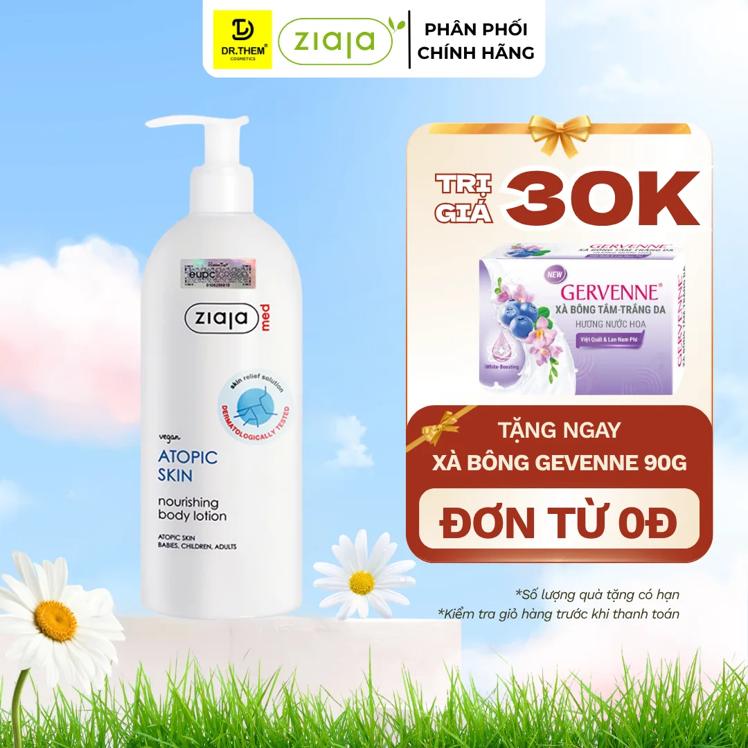Nhũ Tương Dưỡng Thể Ziaja Med Atopic Skin Body Lotion Nourishing 1% Urê Mượt Da Dưỡng Ẩm Cho Da Khô 400ml