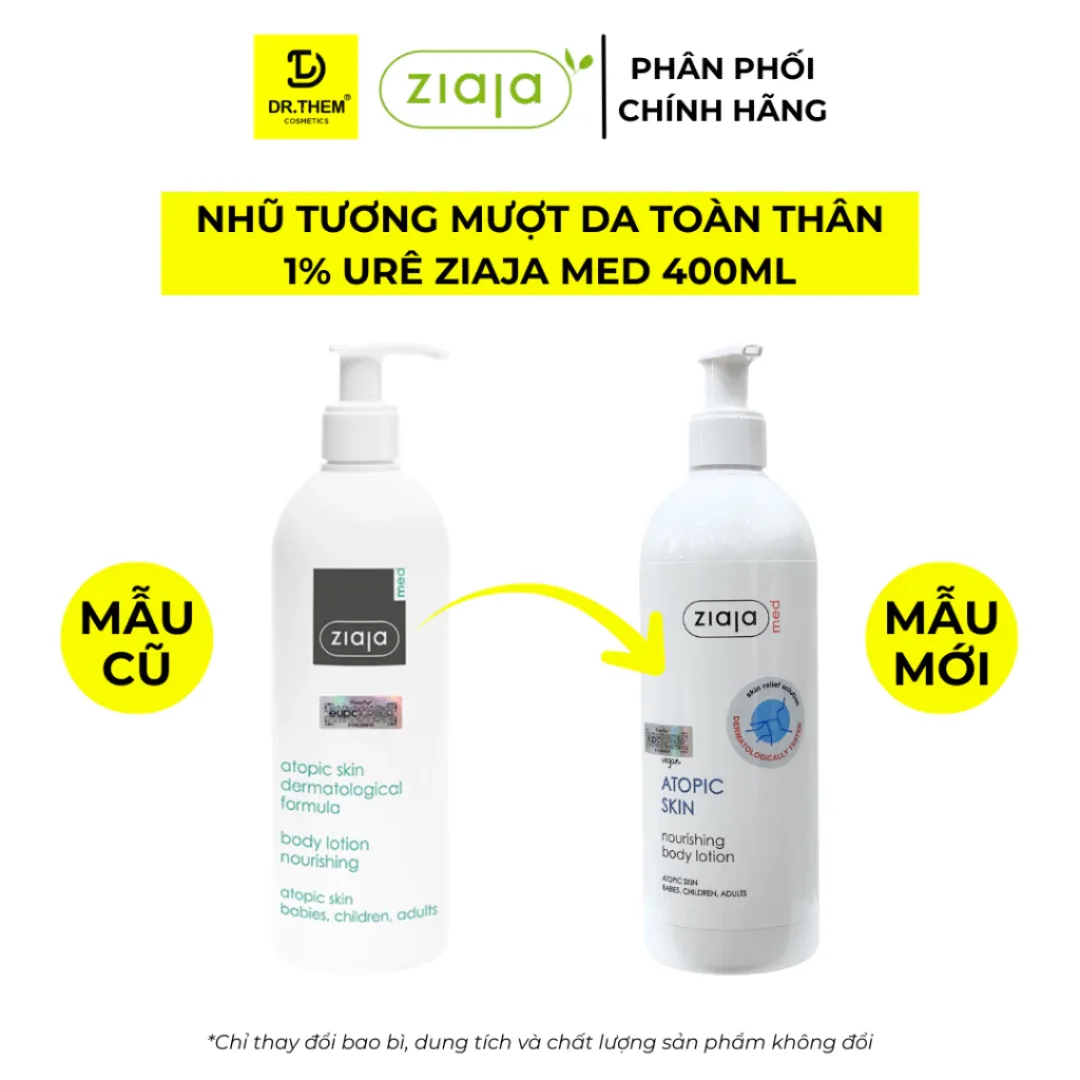 Nhũ Tương Dưỡng Thể Ziaja Med Atopic Skin Body Lotion Nourishing 1% Urê Mượt Da Dưỡng Ẩm Cho Da Khô 400ml 5