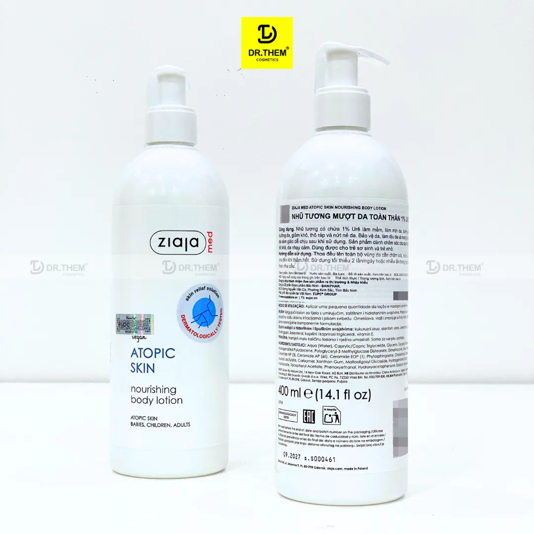 Nhũ Tương Dưỡng Thể Ziaja Med Atopic Skin Body Lotion Nourishing 1% Urê Mượt Da Dưỡng Ẩm Cho Da Khô 400ml 8