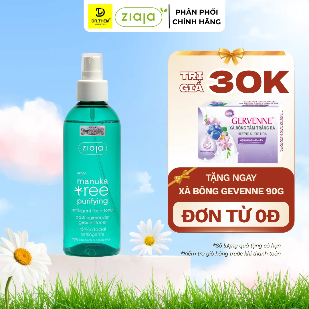 Toner Xịt Khoáng Ziaja Manuka Tree Purifying Astringent Face Se Khít Lỗ Chân Lông Cho Da Dầu Mụn 200ml