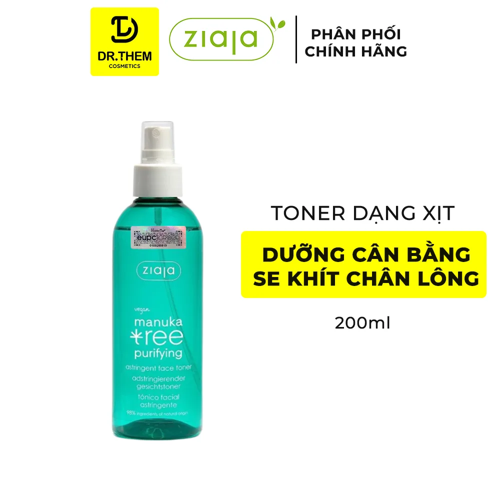 Toner Xịt Khoáng Ziaja Manuka Tree Purifying Astringent Face Se Khít Lỗ Chân Lông Cho Da Dầu Mụn 200ml 2