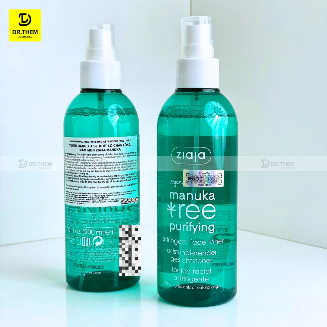 Toner Xịt Khoáng Ziaja Manuka Tree Purifying Astringent Face Se Khít Lỗ Chân Lông Cho Da Dầu Mụn 200ml 7