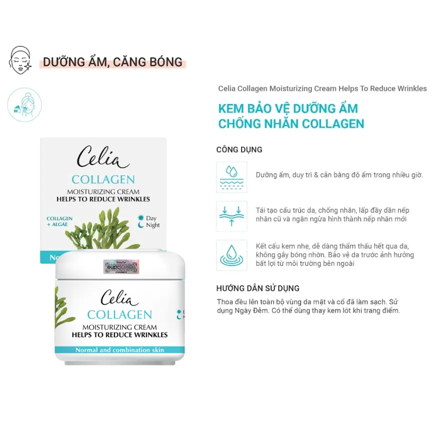 Kem Dưỡng Ẩm Celia Collagen Moisturizing Cream Hỗ Trợ Làm Mờ Nếp Nhăn Cho Da Khô Lão Hóa 50ml 3