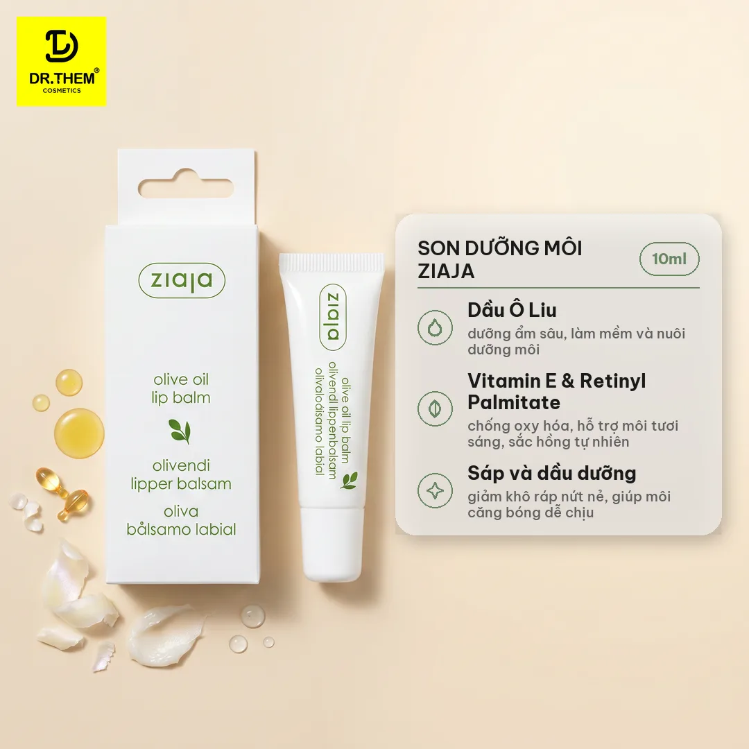Son Dưỡng Môi Ziaja Olive Oil Lip Balm Dầu Ô Liu Dưỡng Ẩm Ngừa Khô Nứt Nẻ Cho Bờ Môi Hồng Tự Nhiên 10ml 2