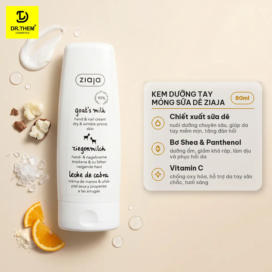 Kem Dưỡng Tay Móng Sữa Dê Ziaja Goat Milk Hand And Nail Cream Dưỡng Ẩm Làm Mềm Da Tay Cho Da Khô Thô Ráp 80ml 2