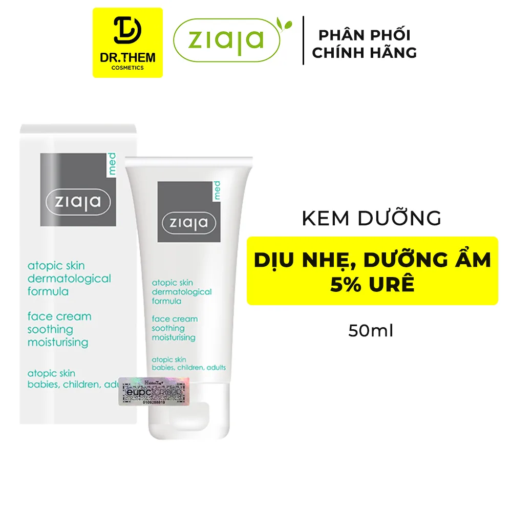 Kem Dưỡng Ziaja Med Atopic Skin Dermatological Formula Face Cream 5% Urê Dịu Nhẹ Dưỡng Ẩm Cho Da Khô 50ml 2